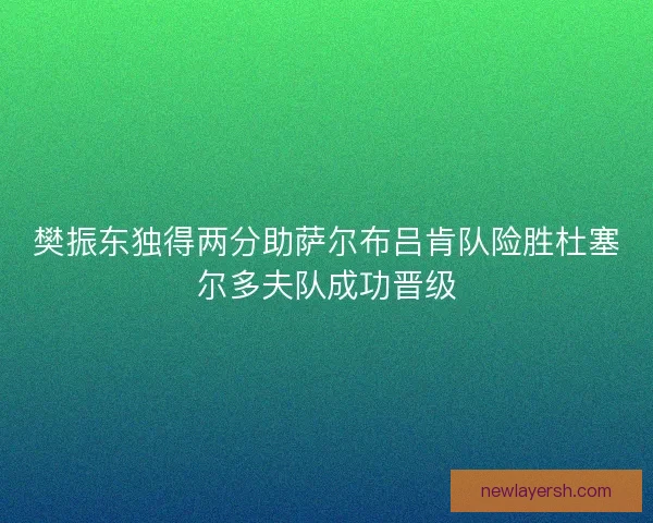 樊振东独得两分助萨尔布吕肯队险胜杜塞尔多夫队成功晋级